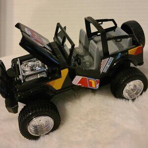Sunnyside Superior Toys Pullback Friction Black Jeep CJ w/opening hood & doors